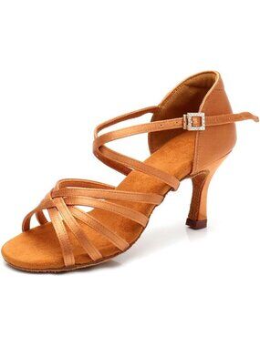 Elegant Satin Latin Dance Shoes for Women - Professional Ballroom & Salsa